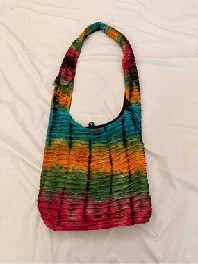 Ruffled Tie-Dye Crossbody Bag - Multicolor